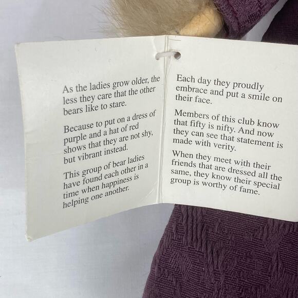 Bearington Collection Queen Fedora Teddy Bear Rose Hat Feather Boa Glasses 2003 - Picture 7 of 8